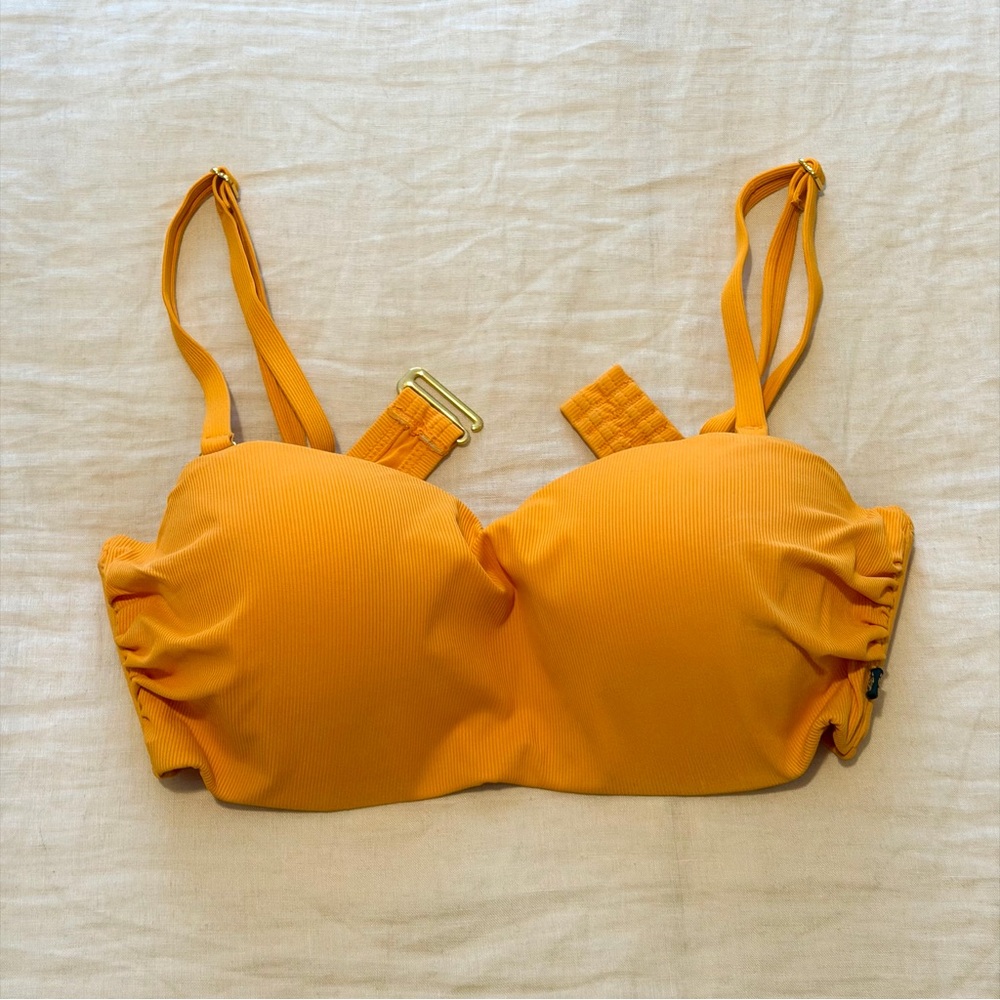 Women’s Molded Bikini Top With Removable Straps - Sunset Yellow orangey
